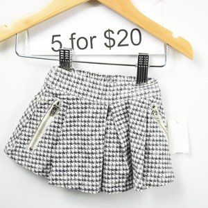 Dogtooth check skirt wit zip pockets 3M